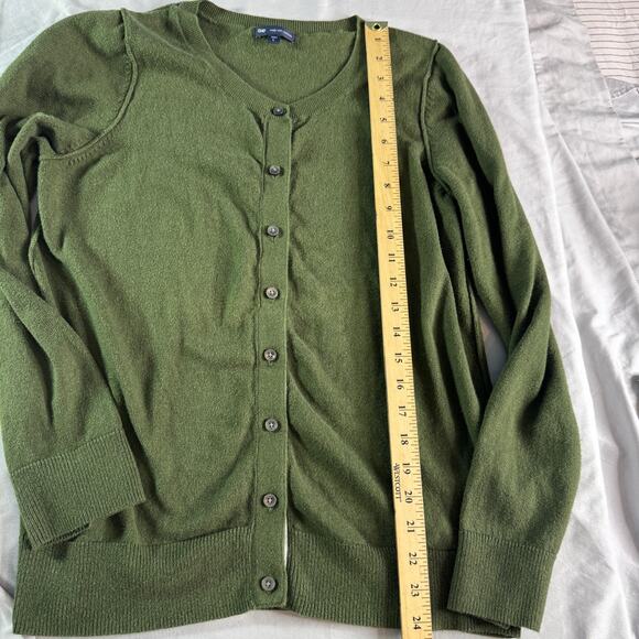 Gap Cashmere Blend Cardigan Womens Large Green Button Front Lightweight Sweater - Picture 6 of 8